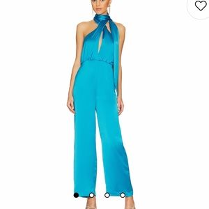 L’Academie Percy Jumpsuit in Aqua Blue